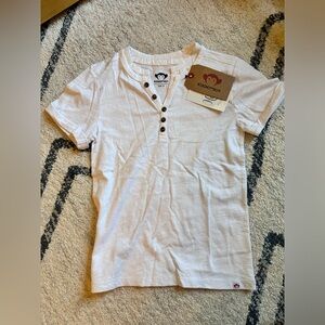 Appaman cuff short sleeve plain white tee